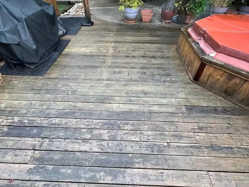 wood deck washing before after image